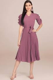 Pleated midi dress