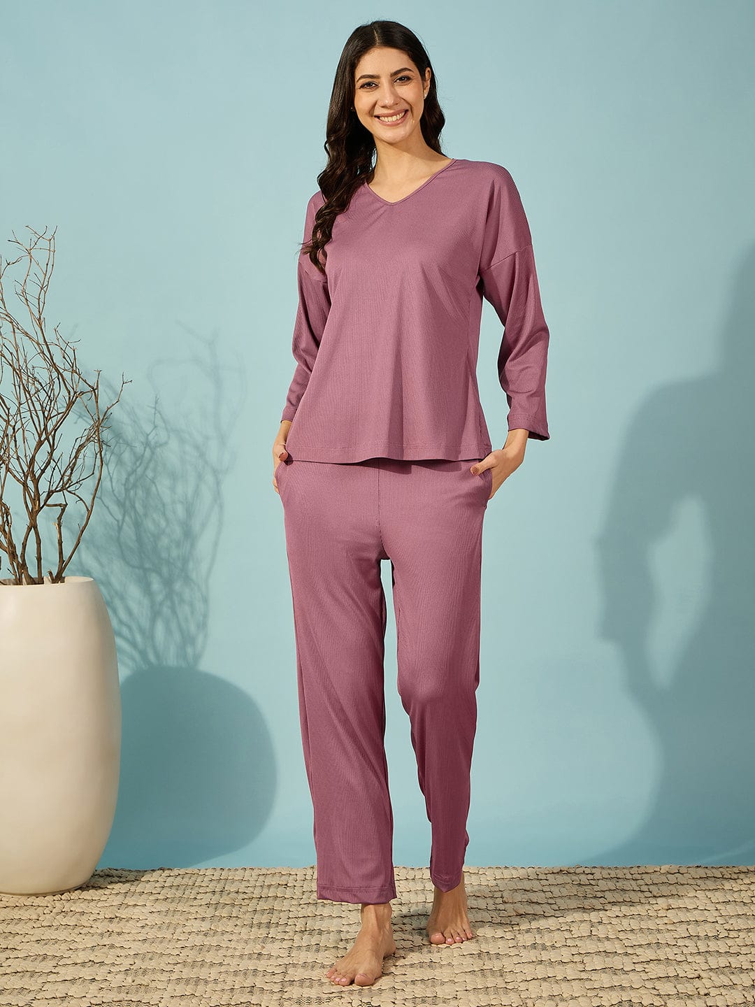 Soft ribbed knit set