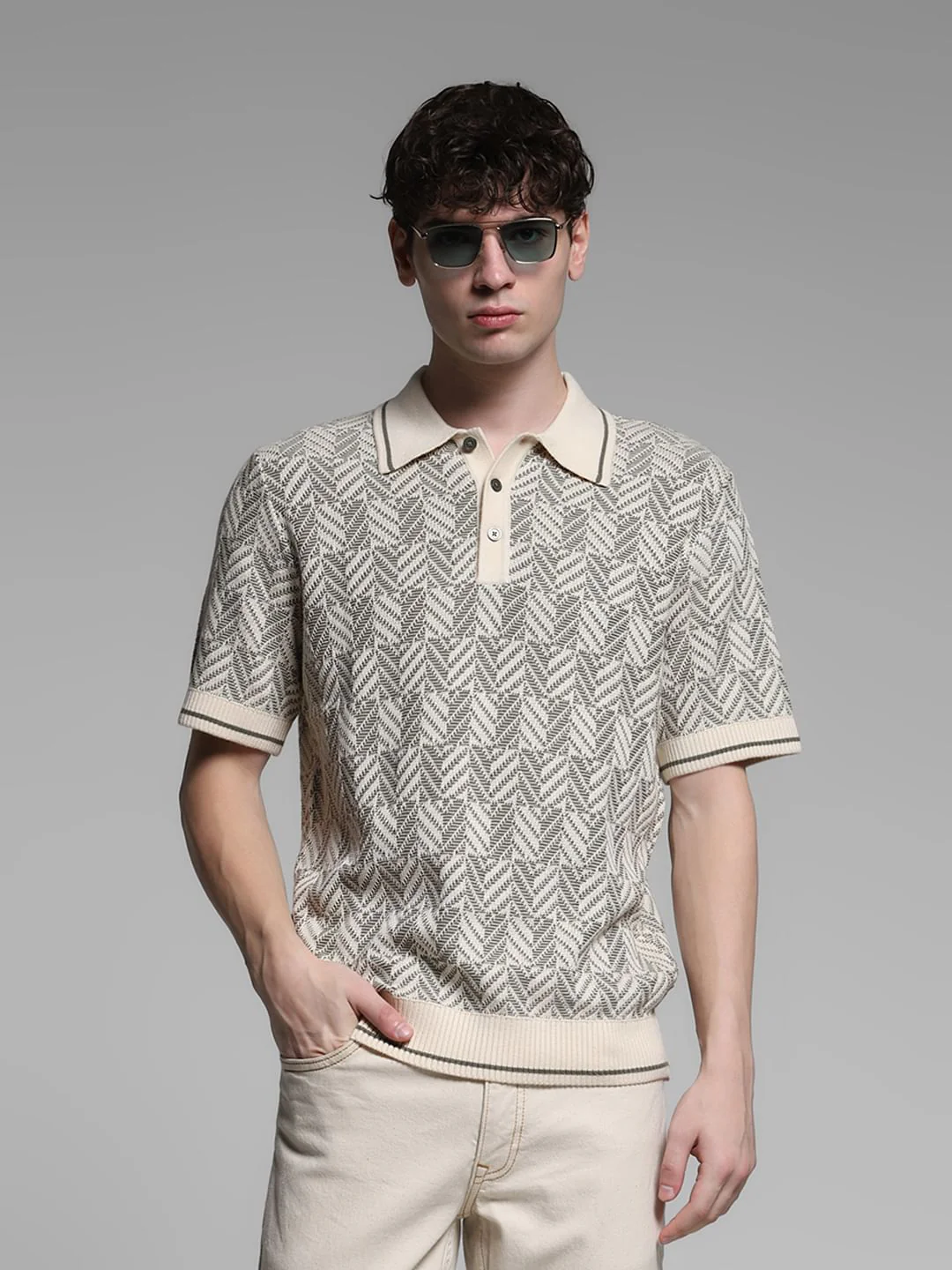 Structured knit polo